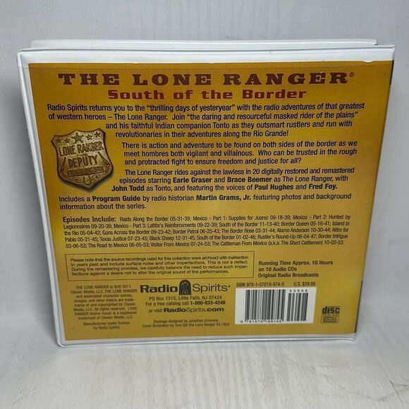 The Lone Ranger South of the Border 10 CD Box Set 2011 Classic Radio Western - Picture 2 of 9